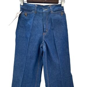 Jacques Moret Jeans Women 5 Dark Blue High Waist Wide Leg Flare Vintage NWT